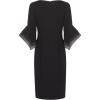 Adrianna Papell Womens Knit Crepe Tiered Sleeve Dress(Black)
