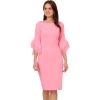 Adrianna Papell Womens Knit Crepe Tiered Sleeve Dress(Cherry Blossom)