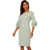 Adrianna Papell Womens Knit Crepe Tiered Sleeve Dress(Icy Sage)