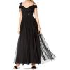 Adrianna Papell Women’s Long Beaded Dress(Black)