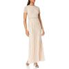 Adrianna Papell Women’s Long Beaded Dress(Champagne Sand)