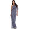 Adrianna Papell Women’s Long Beaded Dress(Dusty Blue)