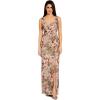 Adrianna Papell Womens Matelasse Long Dress(Slate/Blush Multi)