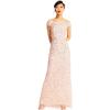 Adrianna Papell Women’s Off The Shoulder Crunchy Bead Gown(Blush)