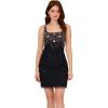 Adrianna Papell Women’s Petite Beaded Tank Dress(Navy/Rosegold)