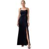 Adrianna Papell Womens Satin Crepe Gown(Dark Navy)