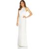 Adrianna Papell Womens Satin Crepe Gown(Ivory)