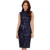 Adrianna Papell Womens Sequin Lace Midi Dress(Navy)