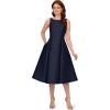 Adrianna Papell Women’s Sleeveless Tea Length Dress, Midnight