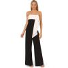 Adrianna Papell womens Knit Crepe Strapless Jumpsuit(Black/White)