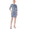 Hailey by Adrianna Papell Women’s Sequin Sheath Dress(Dusty Blue)