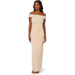 Adrianna Papell Bead Pearl Column Dress