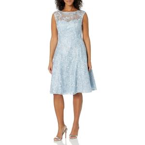 Adrianna Papell Women’s Embroidered Midi Cocktail Dress(Skyway)