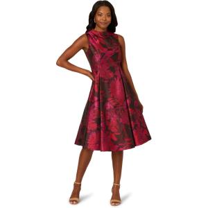 Adrianna Papell Women’s Jacquard Mock Neck(Pink Multi)