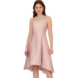 Adrianna Papell Womens Mikado Halter Dress(Bellini)