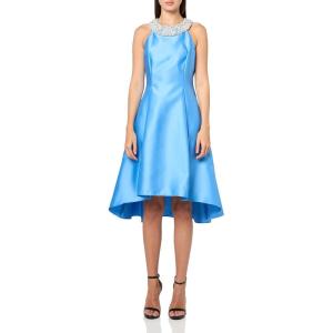 Adrianna Papell Womens Mikado Halter Dress(Cool Cloud)
