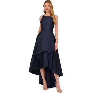 Adrianna Papell Women’s Mikado High Low Gown(Midnight)