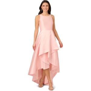 Adrianna Papell Women’s Mikado High Low Gown(Pink Peach)