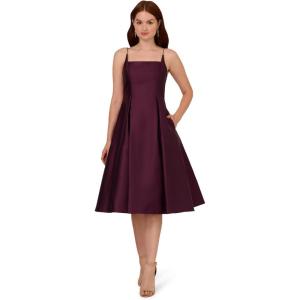 Adrianna Papell Women’s Mikado Midi Dress(Pinot Noir)