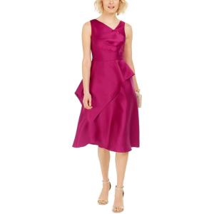 Adrianna Papell Women’s Mikado Midi Dress(Red Plum)
