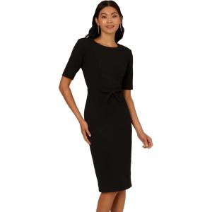 Adrianna Papell Womens Mini Bow Front Sheath Dress(Black)