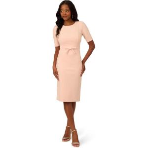 Adrianna Papell Womens Mini Bow Front Sheath Dress(Blush)
