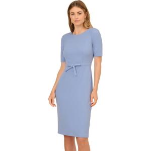 Adrianna Papell Womens Mini Bow Front Sheath Dress(French Blue)