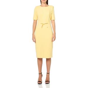 Adrianna Papell Womens Mini Bow Front Sheath Dress(Warm Sun)