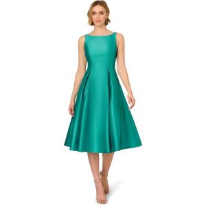 Adrianna Papell Women’s Sleeveless Tea Length Dress, Botanic Green