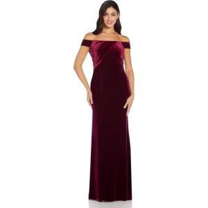 Adrianna Papell Women’s Stretch Velvet Dress(Burgundy)