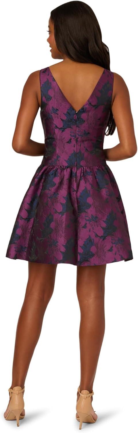 imageAdrianna Papell Sleeveless Floral Jacquard Drop Waist Short Dress