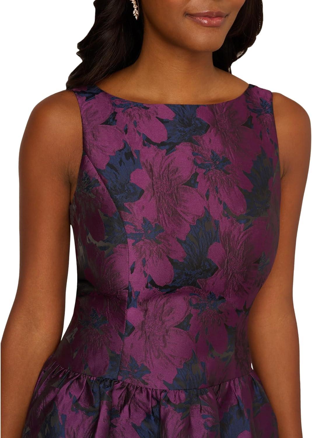 imageAdrianna Papell Sleeveless Floral Jacquard Drop Waist Short Dress