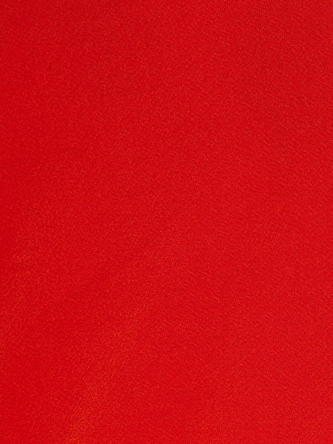 imageAdrianna Papell Womens VNeck Knit Top with Organza Flutter SleevesFiery Red