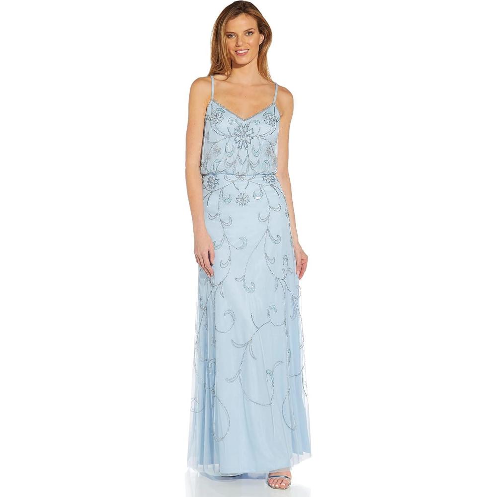 imageAdrianna Papell Womens Beaded Blouson DressElegant Sky