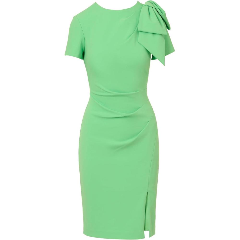 imageAdrianna Papell Womens Pleated Bow Midi DressWild Apple