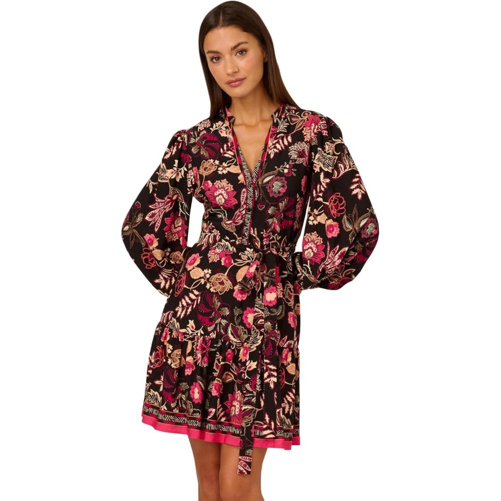 imageAdrianna Papell Womens Printed Short DressBlack Multi