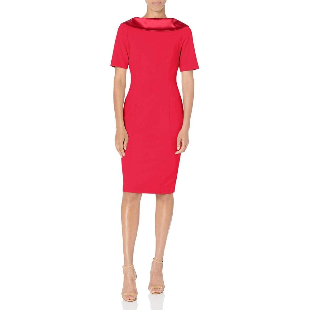 imageAdrianna Papell Womens Roll Neck Sheath with V BackSpiced Apple