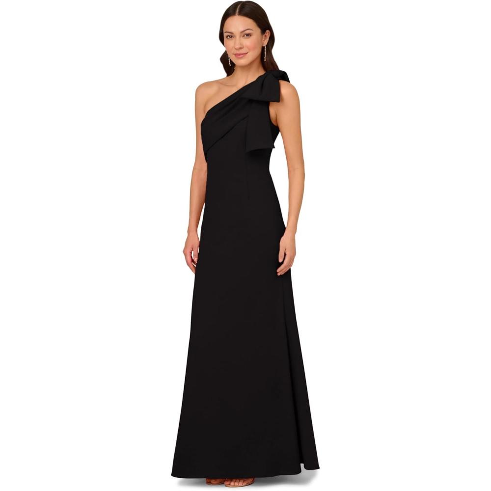 imageAdrianna Papell Womens Stretch Crepe Long DressBlack