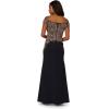 Adrianna Papell Beaded Crepe Long Dress