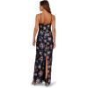 Adrianna Papell Halter Neck Sequin Floral Gown