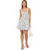 Adrianna Papell Women’s Baby Shower Brunch Day to Dinner Vacation Weekend Dress(Ivory/Blue Multi)