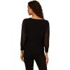 Adrianna Papell Women’s Bateau Neck Clip Dot 3/4 Sleeve Sweater(Black)