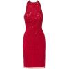 Adrianna Papell Womens Bead Mock Halter Dress(Cranberry)