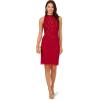 Adrianna Papell Womens Bead Mock Halter Dress(Cranberry)