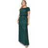 Adrianna Papell Women’s Beaded Blouson Dress(Dusty Emerald)