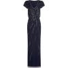 Adrianna Papell Womens Beaded Blouson Dress(Midnight)