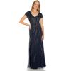 Adrianna Papell Womens Beaded Blouson Dress(Midnight)