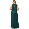 Adrianna Papell Women’s Beaded Halter Gown(Dusty Emerald)