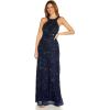 Adrianna Papell Women’s Beaded Halter Gown(Light Navy)