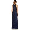 Adrianna Papell Women’s Beaded Halter Gown(Light Navy)